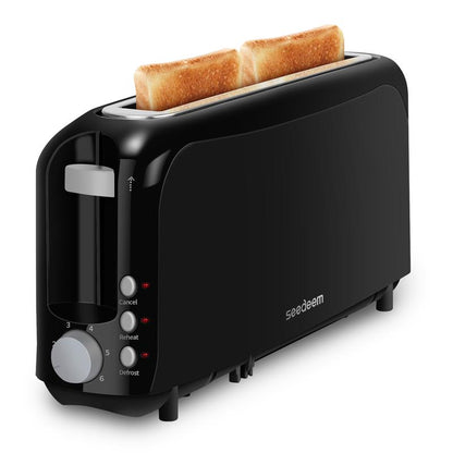 Ultra-thin slicer toaster suitable for any kitchen space, with 6 levels of toasting control.