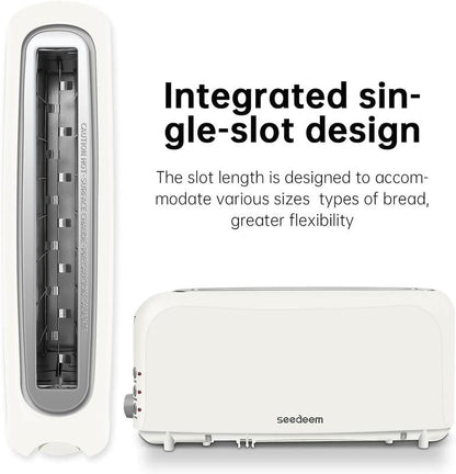 Ultra-thin slicer toaster suitable for any kitchen space, with 6 levels of toasting control.