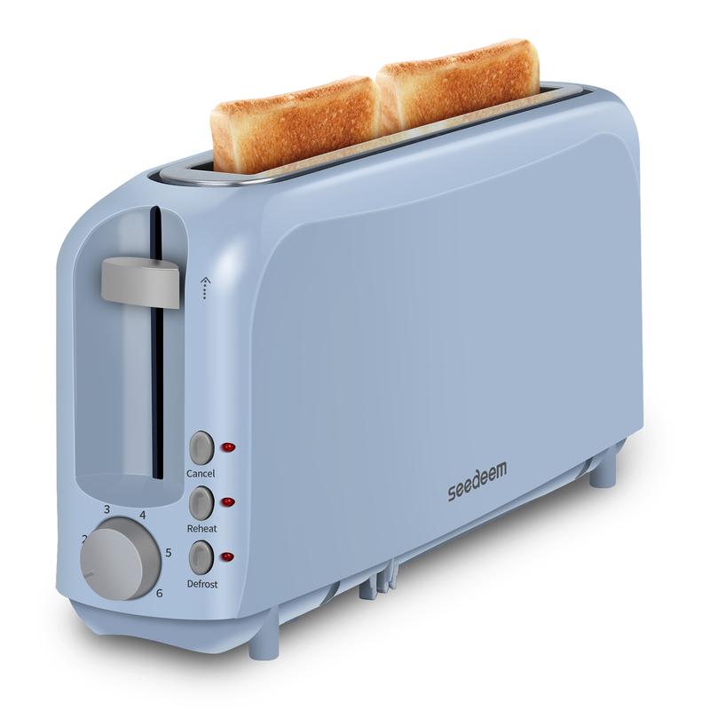Ultra-thin slicer toaster suitable for any kitchen space, with 6 levels of toasting control.