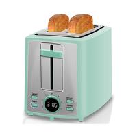 Dual-slice toaster with LCD display and 7 toasting settings.