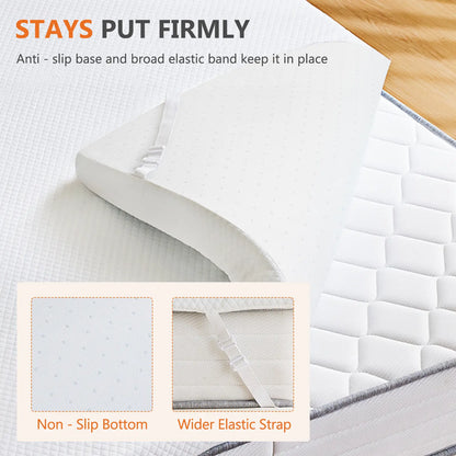 Cooling Gel Memory Foam Mattress Topper for Relieve Back Pain, Ventilated Design, CertiPUR-US Certified, Removable Plush Cover