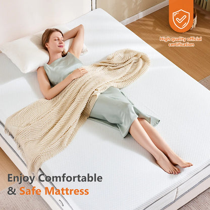 Cooling Gel Memory Foam Mattress Topper for Relieve Back Pain, Ventilated Design, CertiPUR-US Certified, Removable Plush Cover