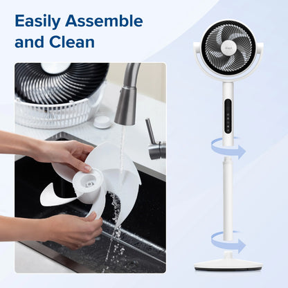 Corebreeze R432 Standing Oscillating Fan for Home, Circulator with Remote, 82ft, 20dB, DC Motor, 9 Speeds, Sensor, Timer, Pedestal & Tabletop mode