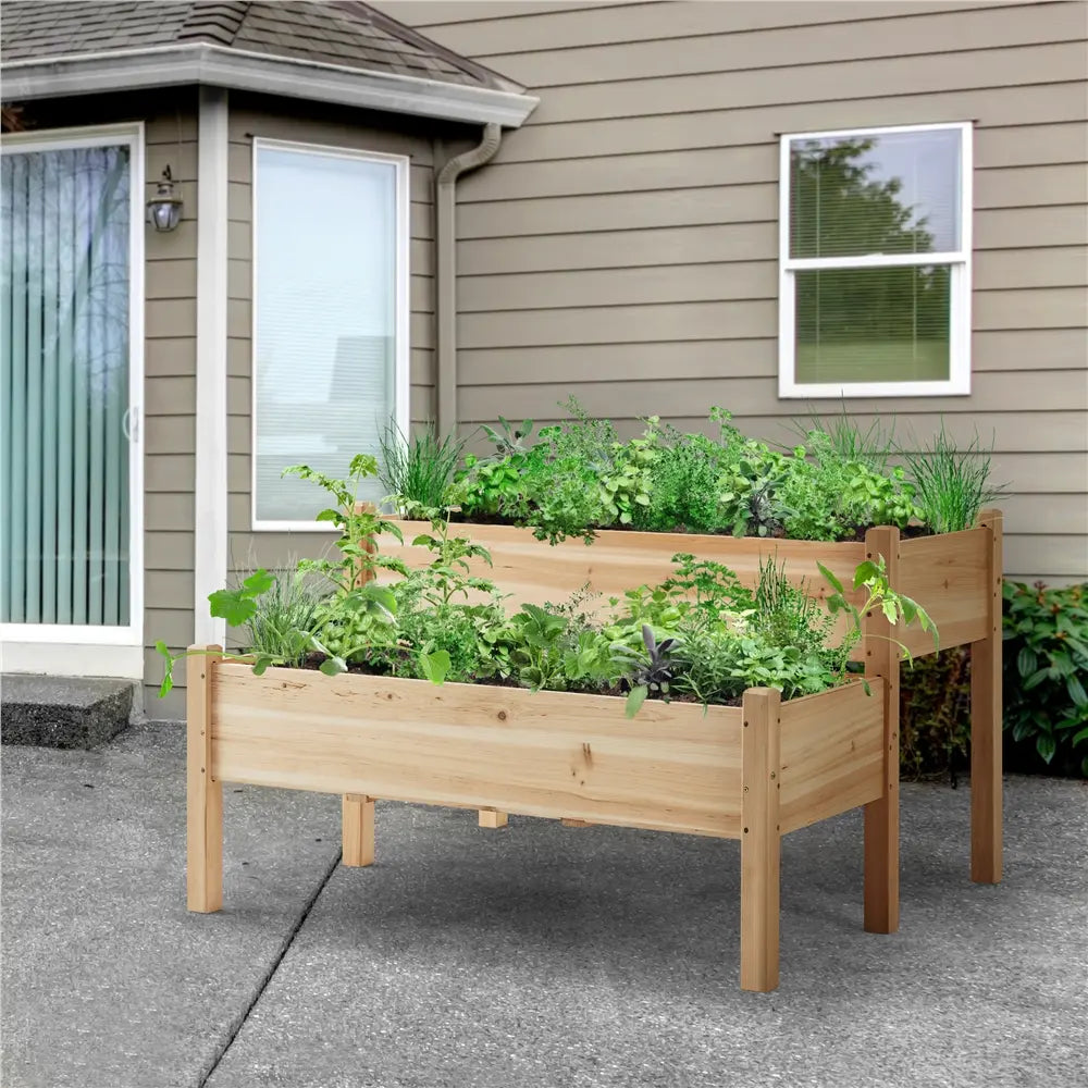 Yaheetech Large Raised Garden Bed Elevated Wooden Horticulture Planter Box with Legs Standing Growing Bed for Gardening/Backyard/Patio/Balcony