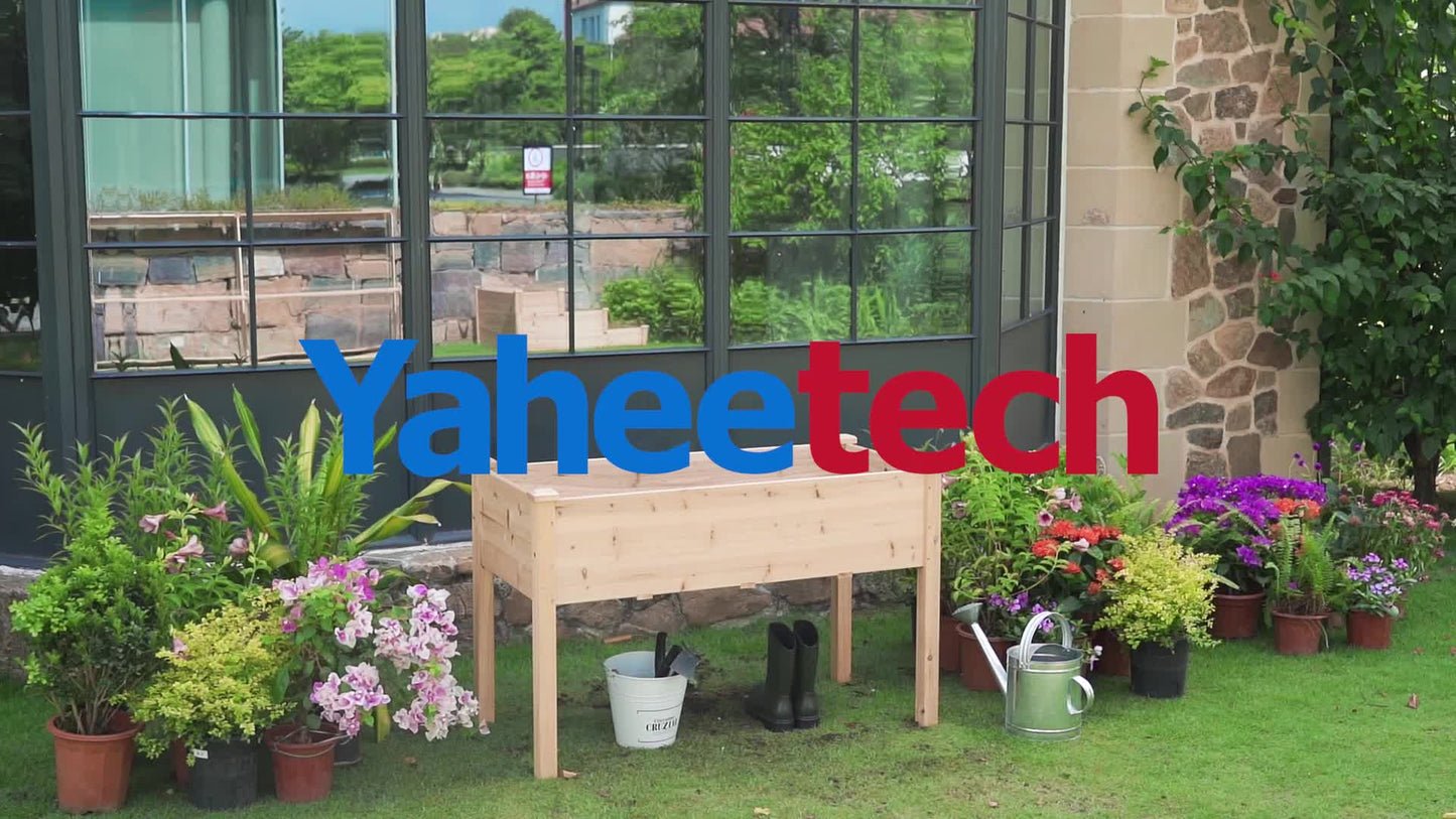 Yaheetech Large Raised Garden Bed Elevated Wooden Horticulture Planter Box with Legs Standing Growing Bed for Gardening/Backyard/Patio/Balcony