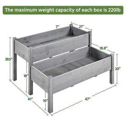 Yaheetech Large Raised Garden Bed Elevated Wooden Horticulture Planter Box with Legs Standing Growing Bed for Gardening/Backyard/Patio/Balcony