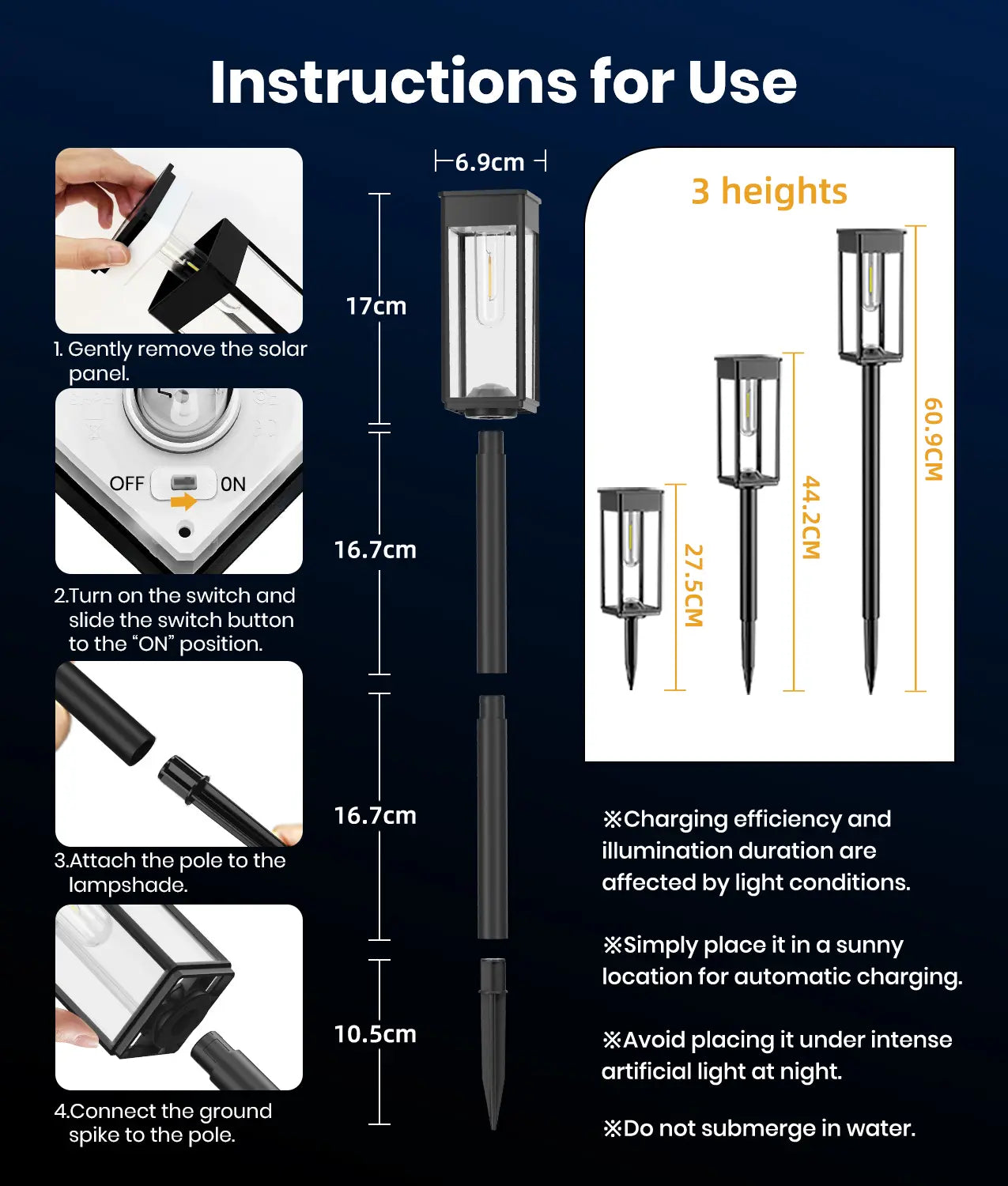 Elegant Solar Pathway Lights Modern Luxury | Easy Installation, Auto On/Off & IP65 Waterproof | For Garden, Yard & Driveway, Outdoor Solar Lighting, Decorative & Rechargeable