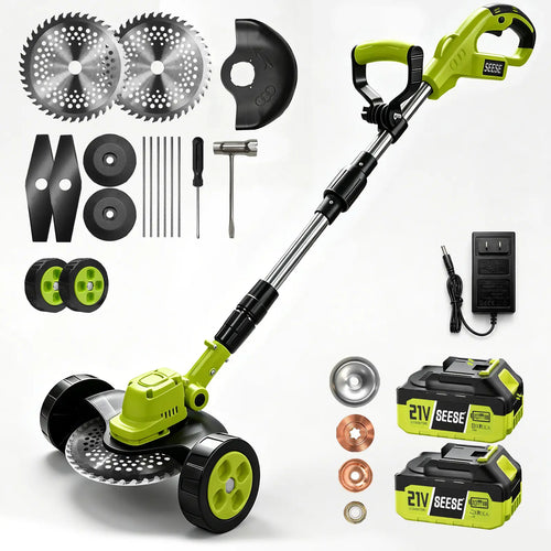 3 In 1 Cordless Lawn Mower & Grass Trimmer Kit with 2 Rechargeable Batteries for Garden & Yard Care