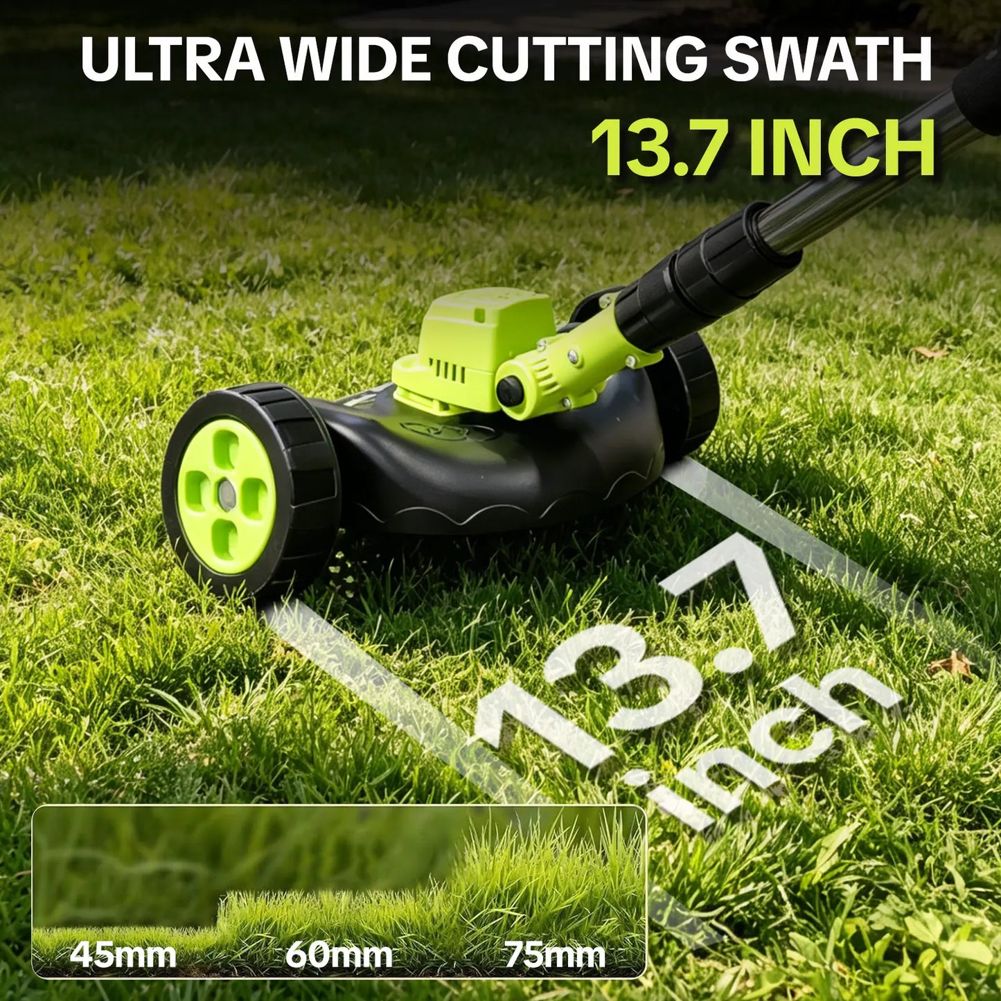 3 In 1 Cordless Lawn Mower & Grass Trimmer Kit with 2 Rechargeable Batteries for Garden & Yard Care