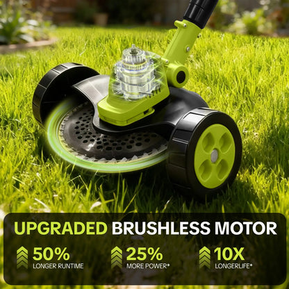 3 In 1 Cordless Lawn Mower & Grass Trimmer Kit with 2 Rechargeable Batteries for Garden & Yard Care